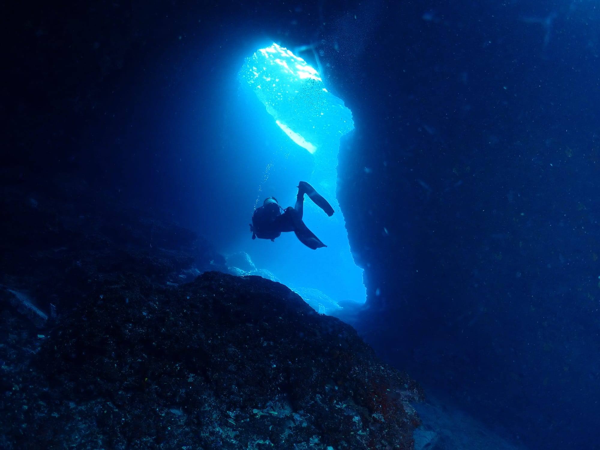 Cave diving